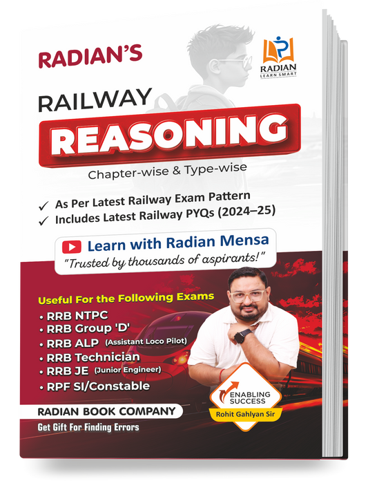 Railway Reasoning Book 2025–26 (English Medium) | For RRB NTPC, Group D, ALP & Other Exams | Chapter-wise & Type-wise | Latest Type Questions + 2024–25 PYQs | Short Tricks & Explanations