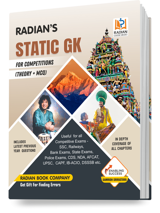 Static GK(General Knowledge) Theory + MCQ Book 2025 in English for Competitions with Latest PYQ